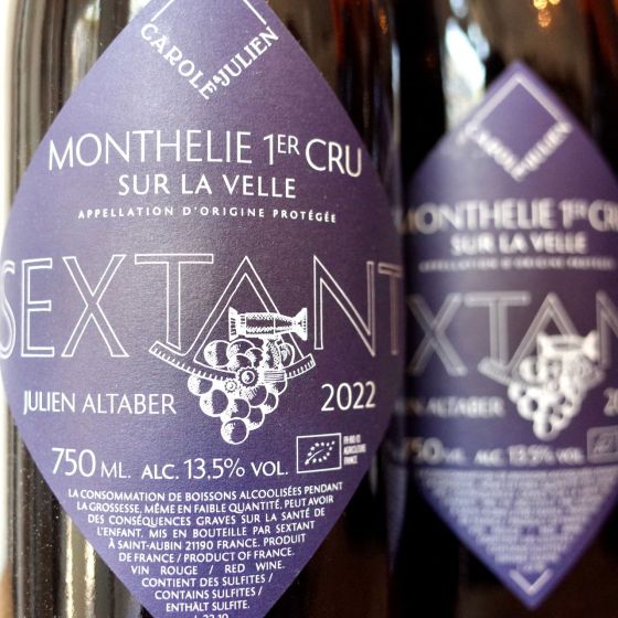 <b>Domaine Sextant, Julien et Carole Altaber</b>|monthelie 1e cru "sur la velle"|rood